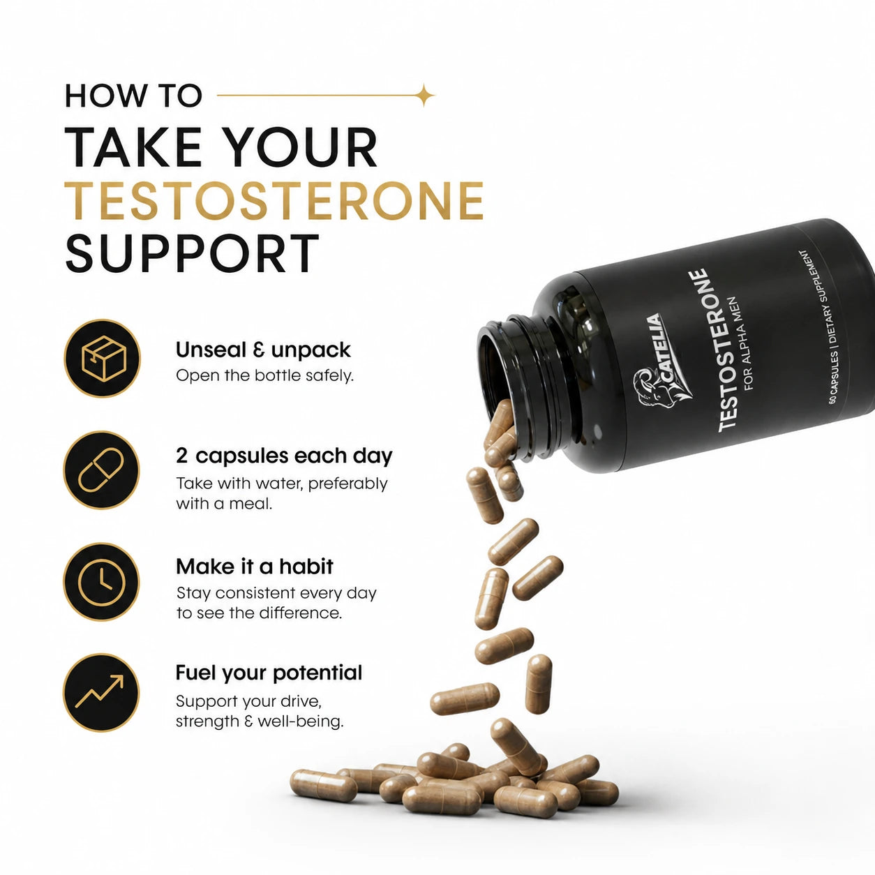 CATELIA Testosterone Booster (60 capsules)